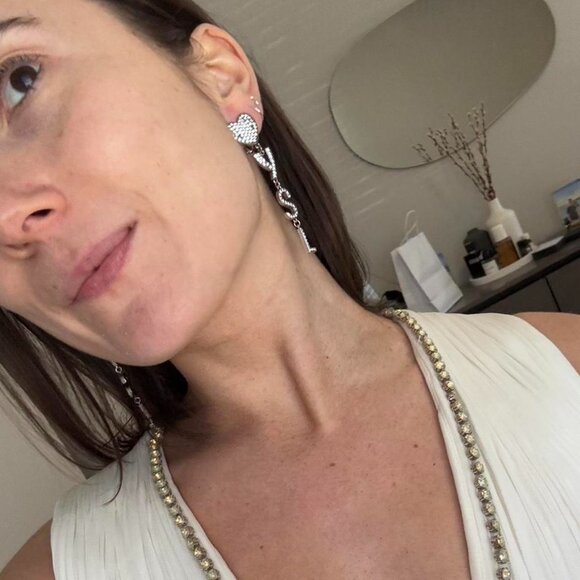 Opyum YSL Crystal Heart Clip-On Earrings
